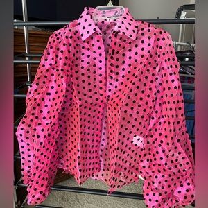 Pink or silver Nasty Gal sheer blouses